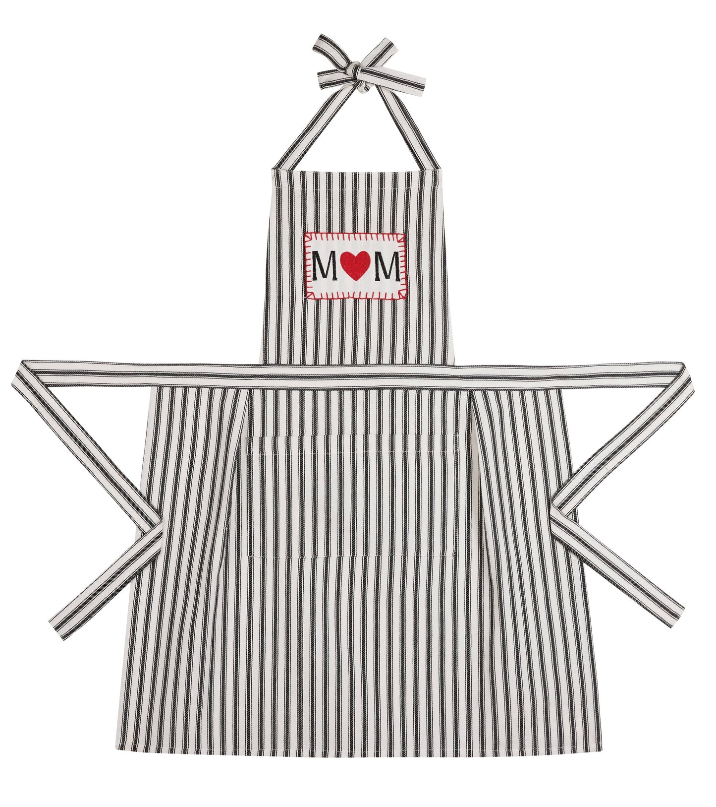 Mother's Day Striped Mom Heart Apron w/ Large Front Pocket