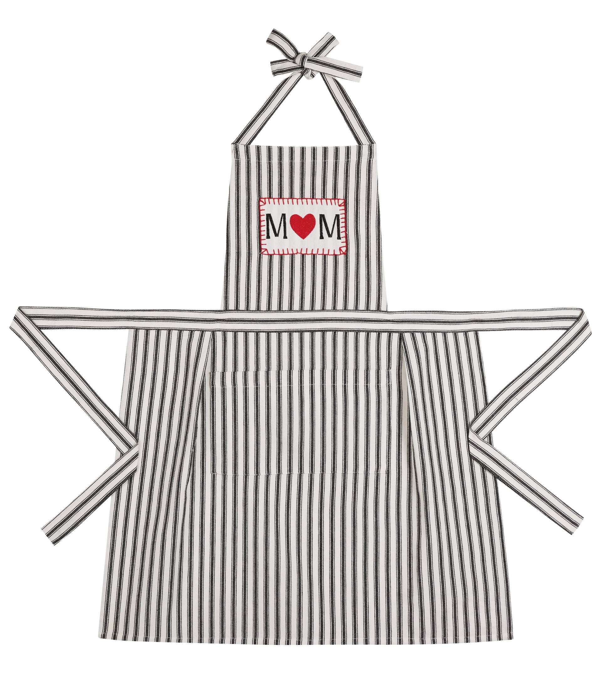 Mother's Day Striped Mom Heart Apron w/ Large Front Pocket