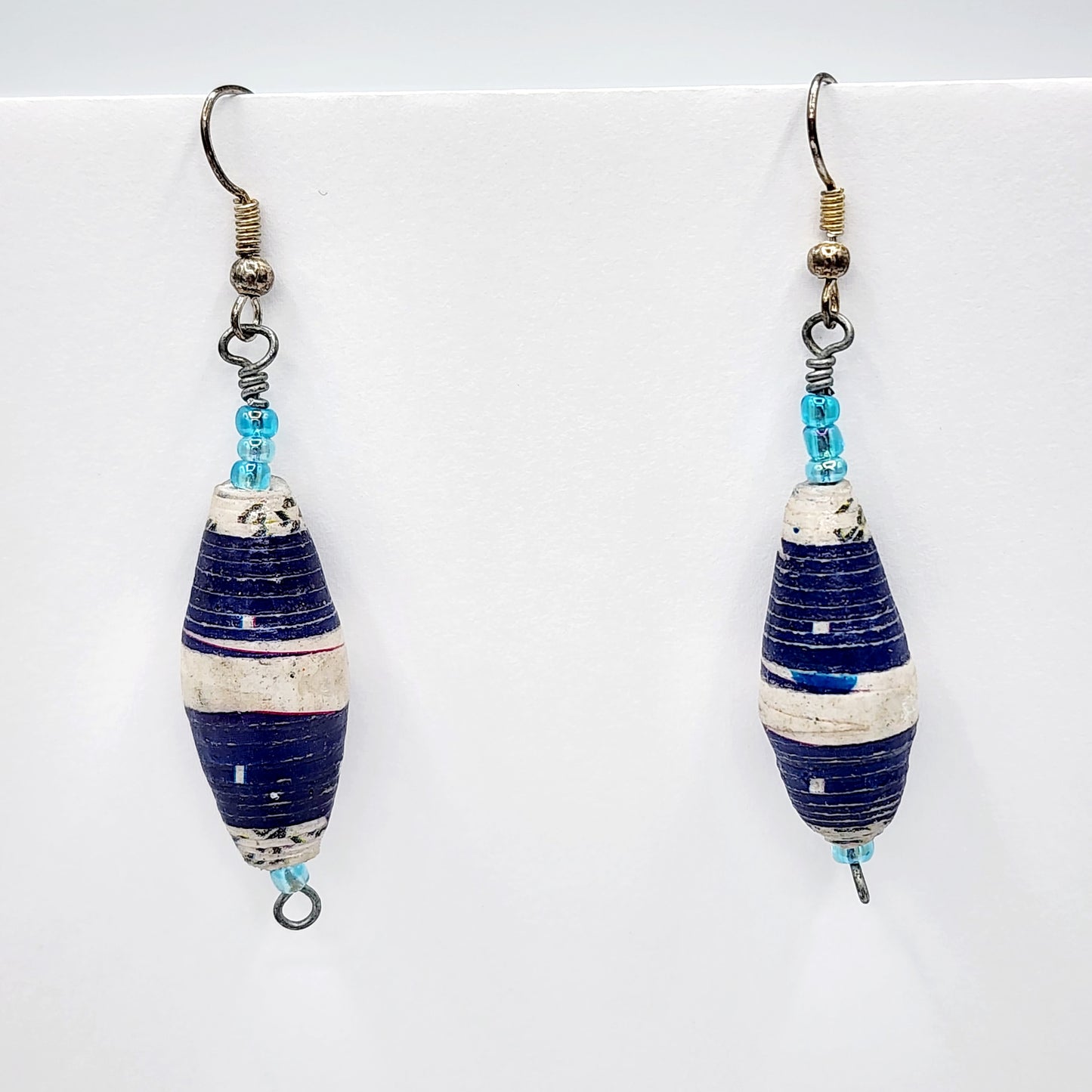 Handmade Recycled Paper Bead Earrings