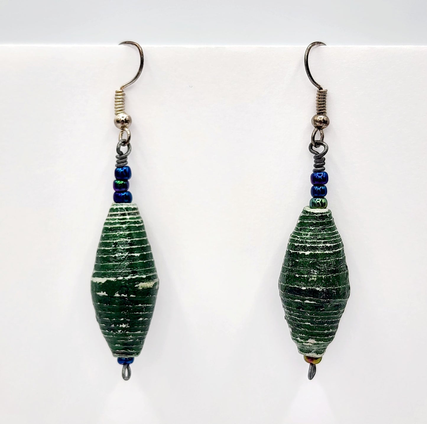 Handmade Recycled Paper Bead Earrings