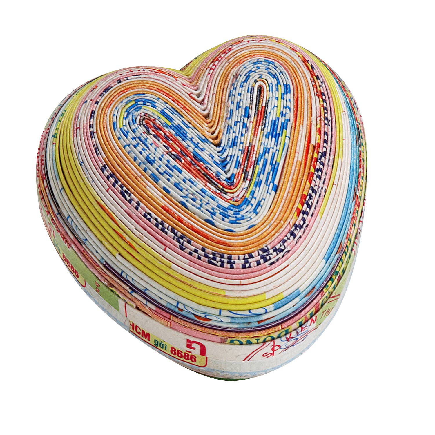 Handcrafted Recycled Magazine Paper Heart Box | Vietnam Artisans