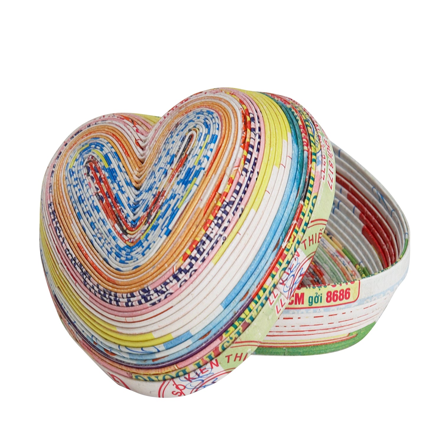 Handcrafted Recycled Magazine Paper Heart Box | Vietnam Artisans